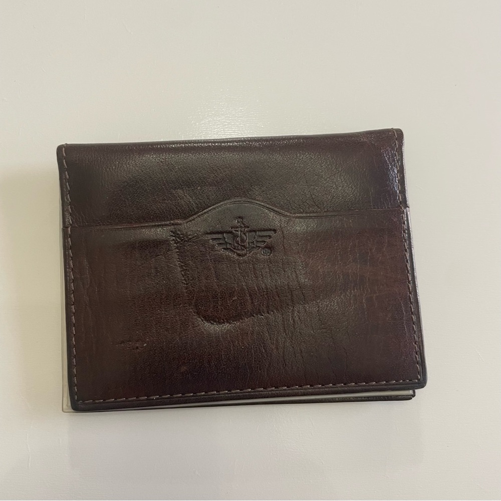 Dockers Dark Brown Leather Card Wallet